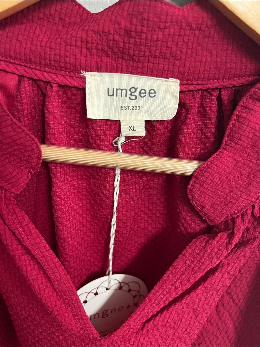 NWT Umgee Textured Blouse Shirt Top XL Red - Picture 4 of 13